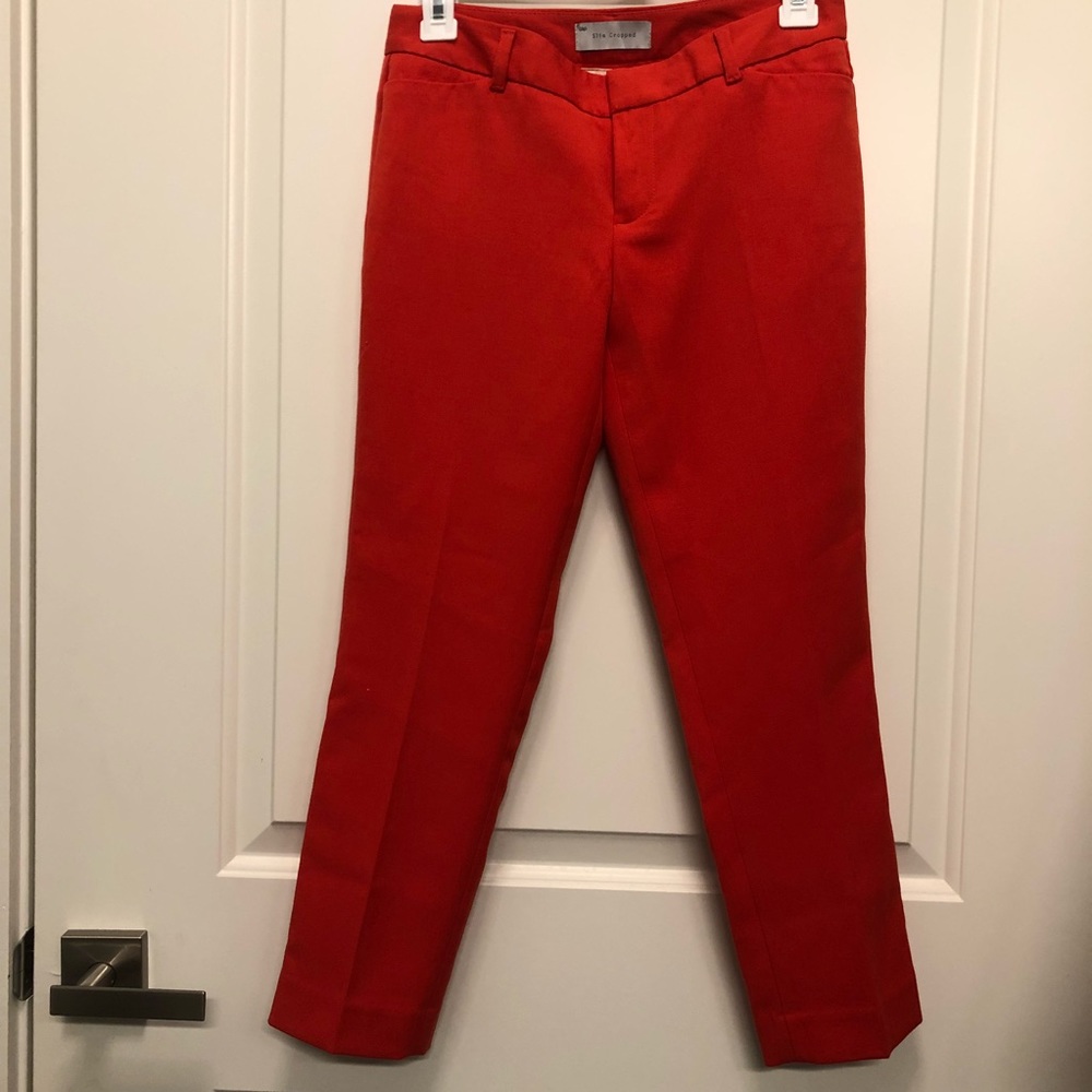 Gap Slim Cropped Orange Doubleweave Pants 00P